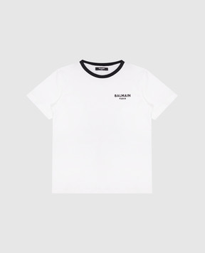 Balmain Дитяча біла футболка з логотипом BU8P71Z1751410