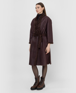 Brunello Cucinelli Бордова дублянка з ланцюжком моніль MPBRG9256