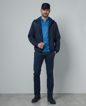 Stefano Ricci Синяя комбинированная куртка с кожей M7J4100150PL001H