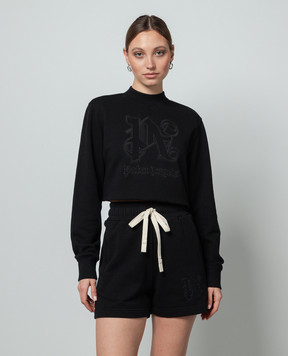 Palm Angels Чорний світшот Statement з вишивкою логотипа PWBA016R24FLE001