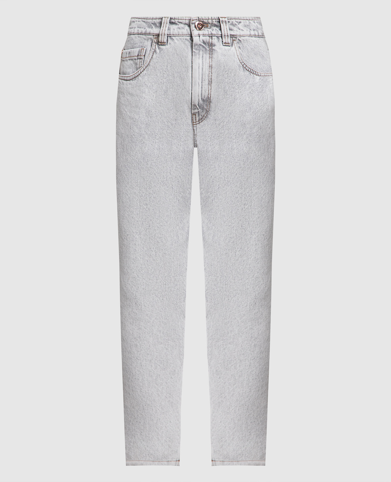 Gray jeans with monil chain