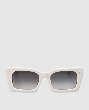 The Attico by Linda Farrow Белые солнцезащитные очки Nieve с золотым покрытием LFL1297C7