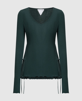 Bottega Veneta Зеленый пуловер в рубчик 707802V26U0