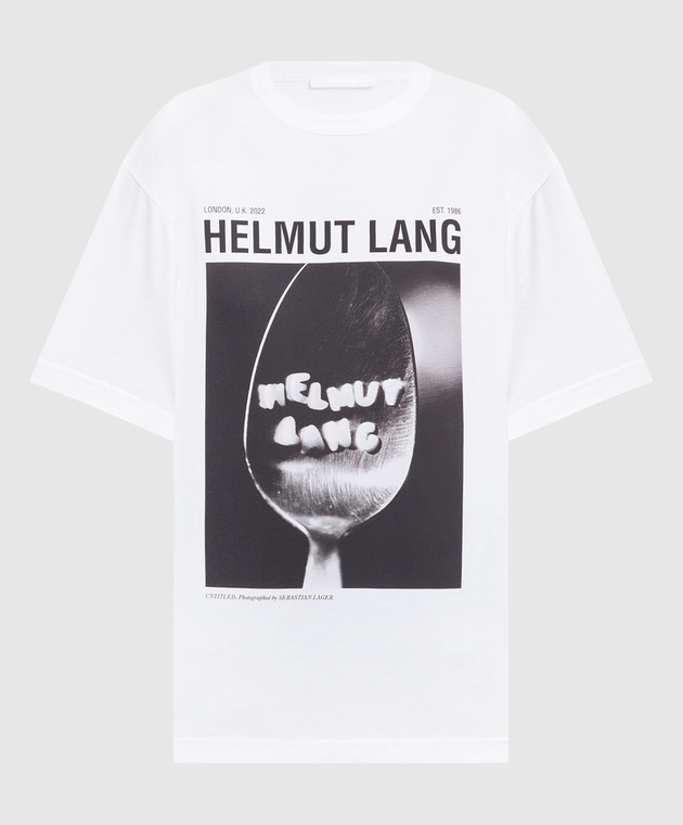 Helmut Lang - Белая футболка с принтом N05HM509 купить в Symbol