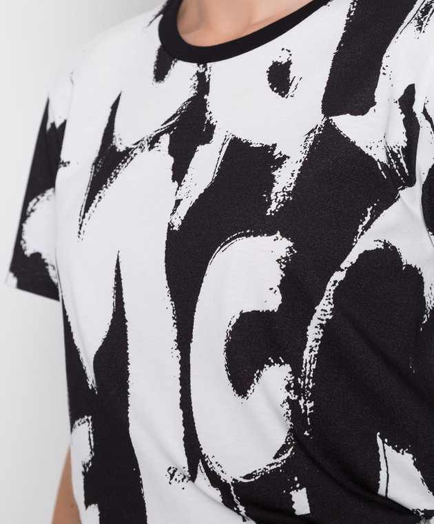 Alexander McQueen Футболка с контрастным принтом McQueen Graffiti 710616QZAGB изображение 5