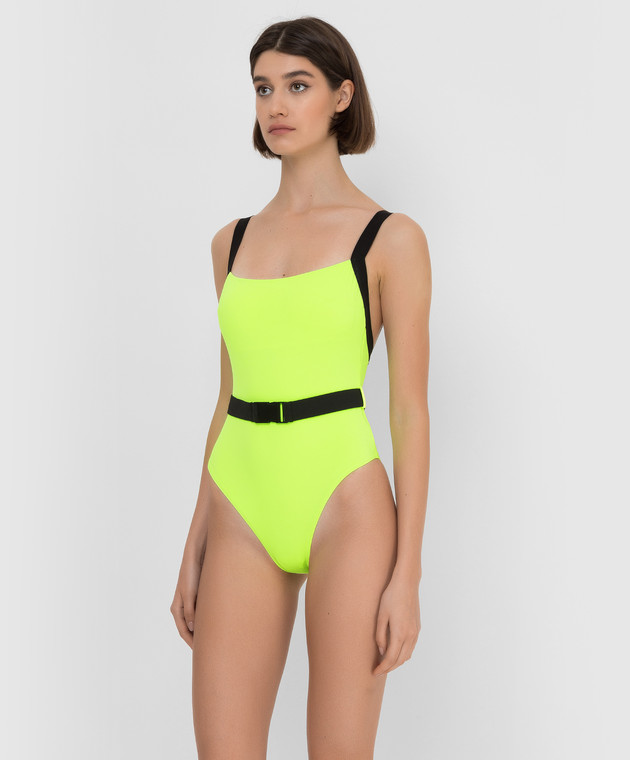 Noire Swimwear Неоново-жовтий купальник з контрастними вставками NSW102 зображення 3
