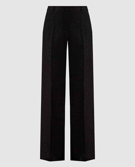 Black flared pants with lurex