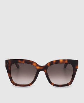Twinset Коричневые солнцезащитные очки с металлическим логотипом Oval T 999TZ5052