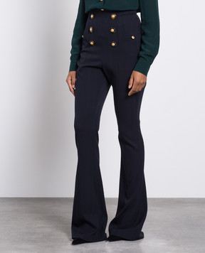 Balmain Сині штани кльош з вовни BF1PP112WB87
