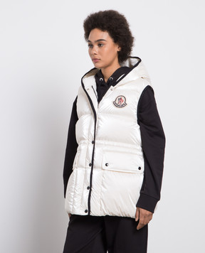 Moncler Білий пуховий жилет Hera з логотипом 1A00053596T2
