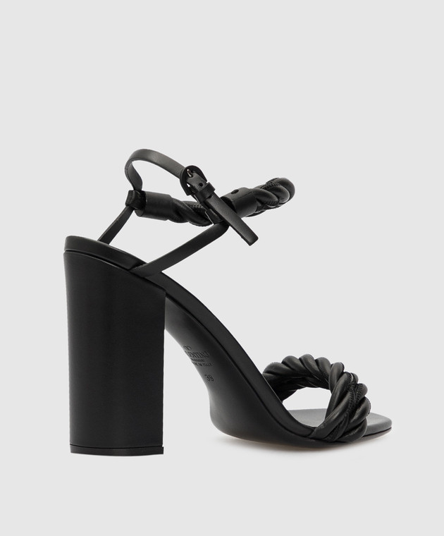 Valentino Черные кожаные босоножки TW0S0Y24LWS изображение 4