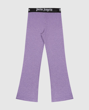 Palm Angels Детские фиолетовые брюки клеш с люрексом PGCA016S24JER001812