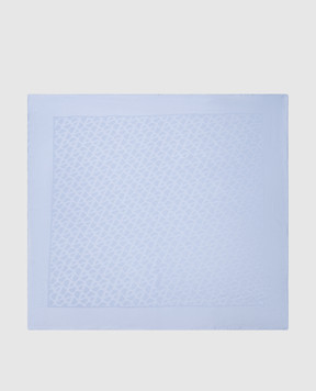 Valentino Голубой платок из шелка Toile Iconographe в логотип шаблон. 4W2EI114PUJ