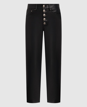 Dondup Black leather pants DP268BPL0396DXXX