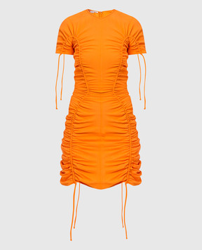 Stella McCartney Оранжевое платье со сборками 604354SSA02