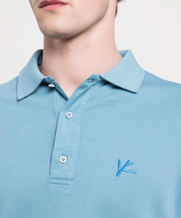 ISAIA Blue polo shirt with logo MCT171JP003 image 5