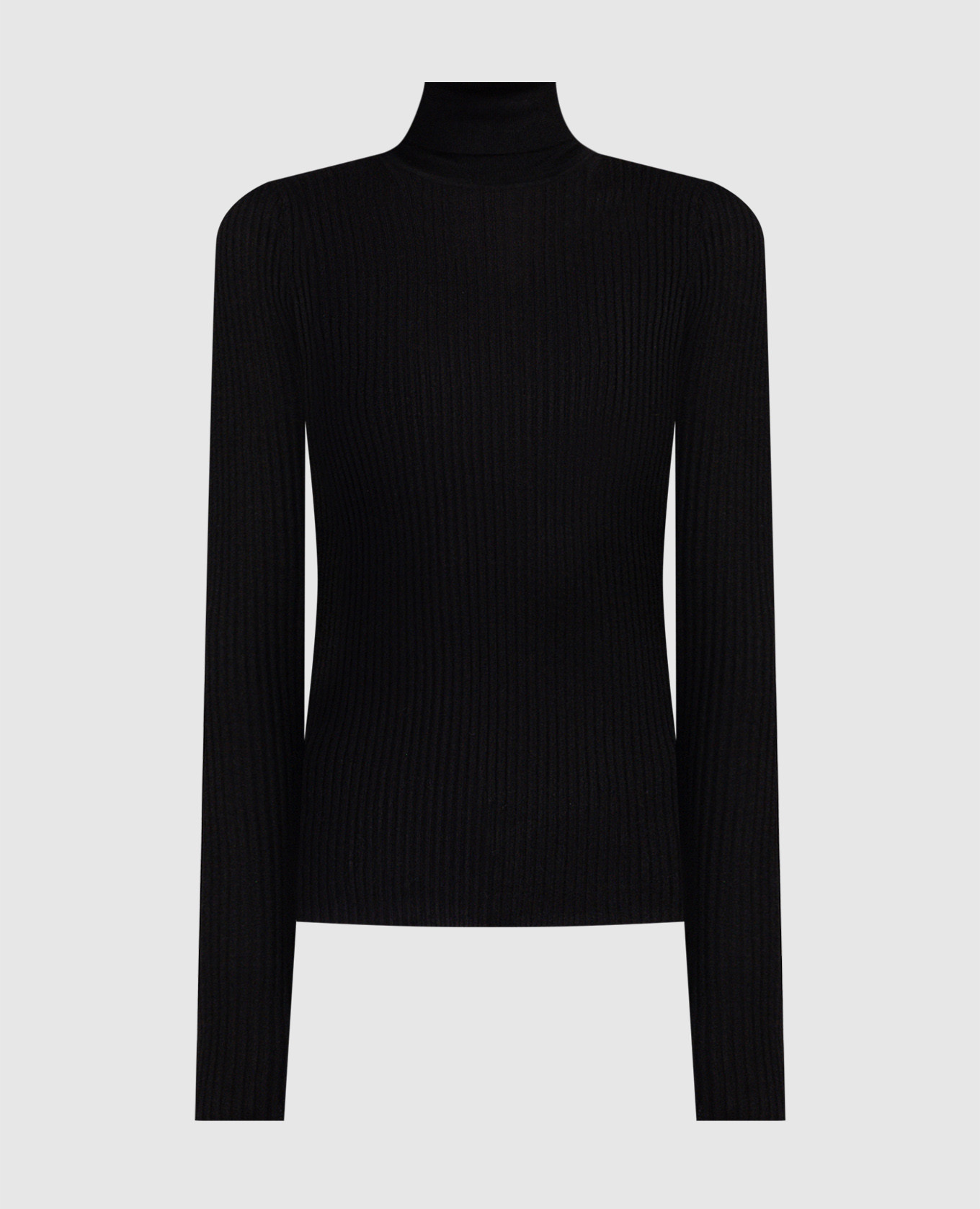 

Черный гольф Peppe с кашемиром и шелком в рубчик., Гольфы