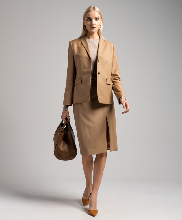 Theory Brown wool skirt with slit N0801301 image 2