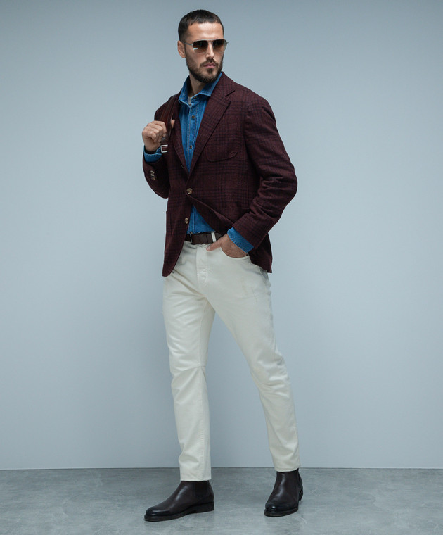 Brunello Cucinelli Бежевые джинсы с прорехами M262PX2340 изображение 2