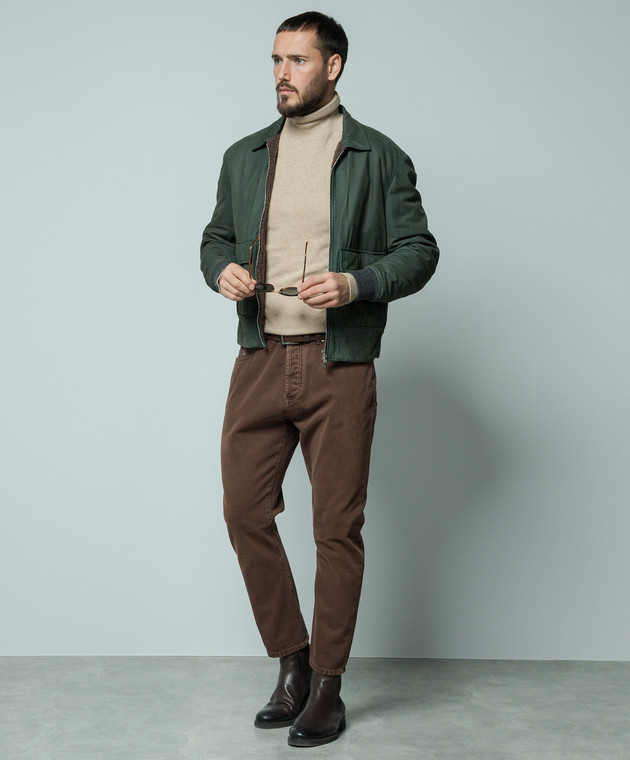 Brunello Cucinelli Коричневые джинсы с логотипом M051KX1290 изображение 2