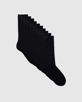 CDLP Набор синих носков с логотипом узором. MSO006012020
