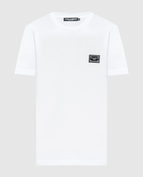 Dolce&Gabbana Біла футболка з патчем логотипа G8PT1TG7F2I