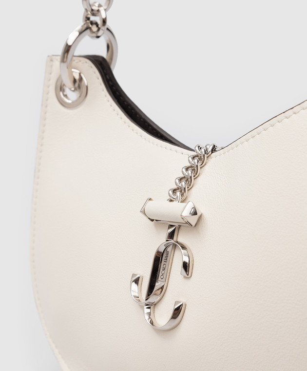 Jimmy Choo Молочная кожаная сумка-хобо Varenne с монограммой VARENNEHOBOSAQT изображение 5