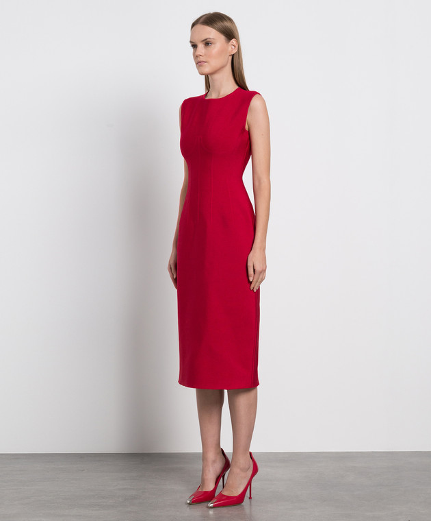 Alexander McQueen Червона сукня-футляр 710189Q1A2Z зображення 3