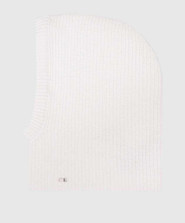 Herno White wool balaclava with logo BER00021D70048