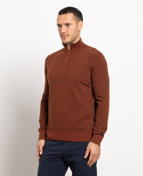 Loro Piana Коричневый джемпер из кашемира с молнией FAG4525