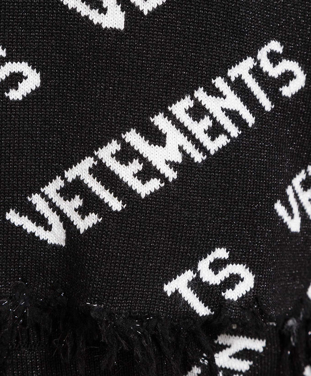 Vetements Black sweater in logo pattern UE54KN180B image 5