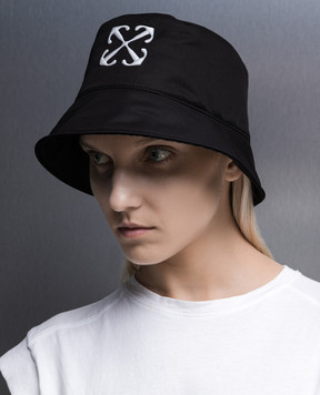 Off-White Черная панама с вышивкой логотипа OWLB021F23FAB002