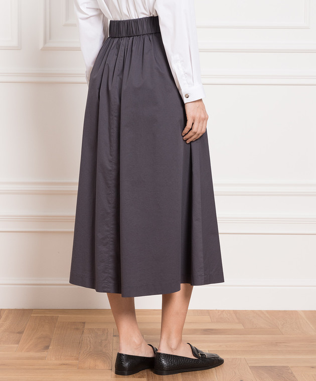 Peserico Gray midi skirt with monil chain P05815D01979 изображение 4