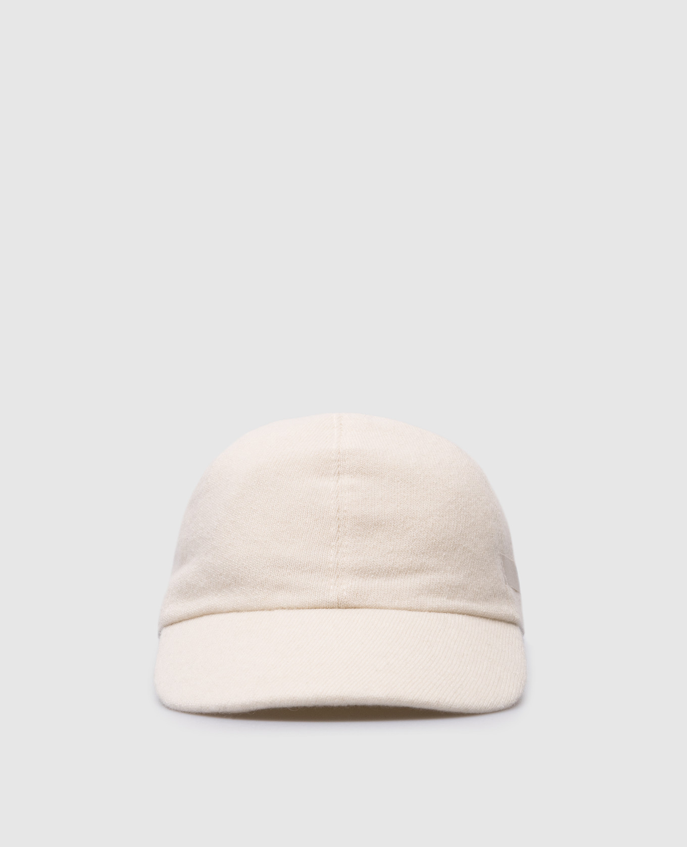 White cashmere cap with logo