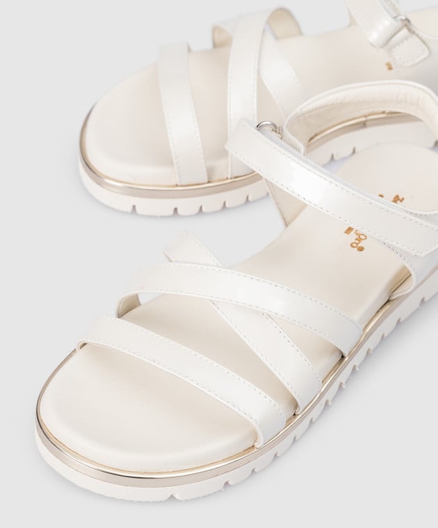 Zecchino D'oro Дитячі білі сандалі з лакованої шкіри F3666012829 зображення 4