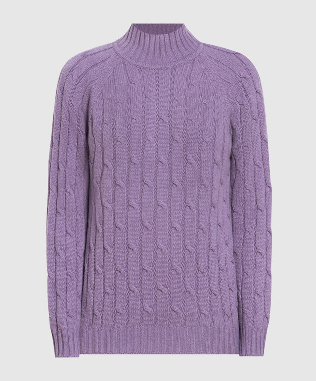 Babe Pay Pls Purple sweater made of cashmere in a textured pattern MD9701305341TR