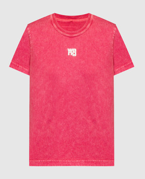 Alexander Wang Розовая футболка с фактурным логотипом 4CC3221358