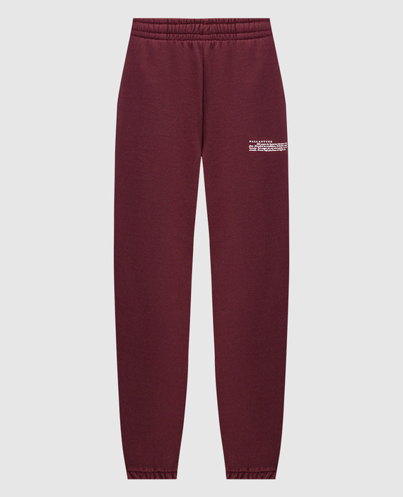 Burgundy joggers with contrasting logo