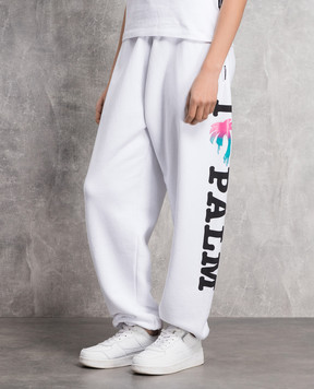 Palm Angels Белые джогеры I Love PA PWCH006S23FLE002