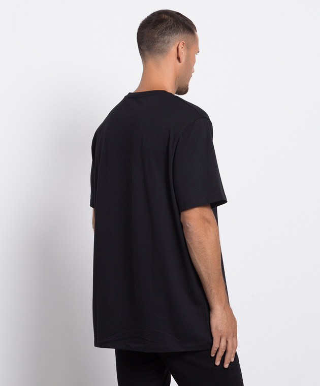 Balmain Black t-shirt with textured logo BH1EG010BB99 image 4