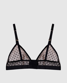 Wolford Черный лиф в монограмму 4W1214