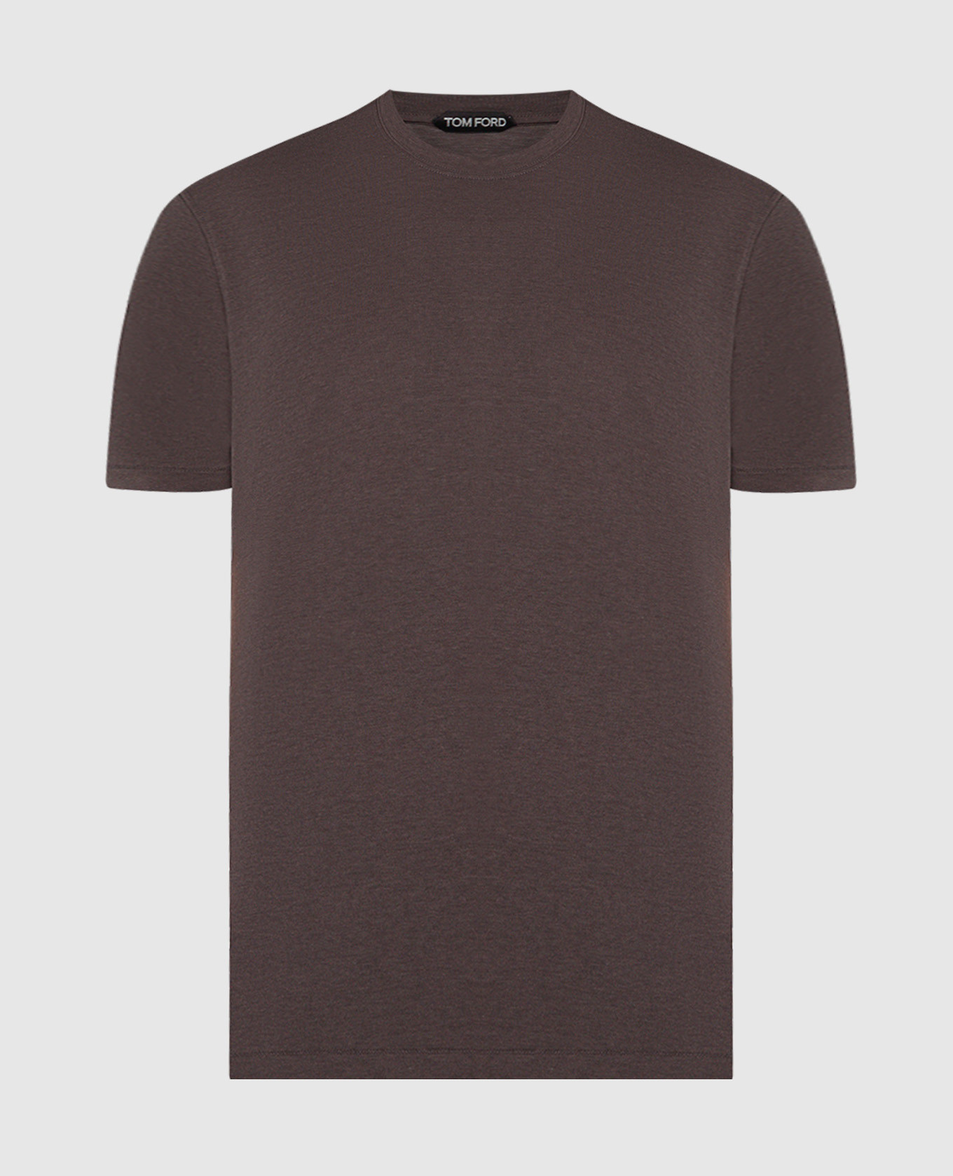 Brown t-shirt with logo embroidery