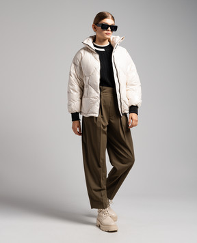 Moncler Штани кольору хакі з логотипом 2A0001254AUD
