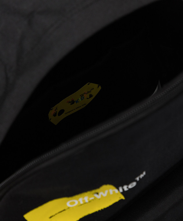 Off-White Дитячий чорний рюкзак з логотипом принт. OBNB001F22FAB001 зображення 3
