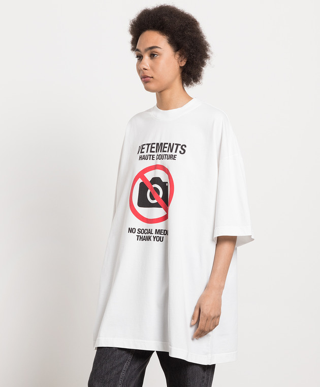 Vetements White t-shirt with a print UE54TR260W image 3