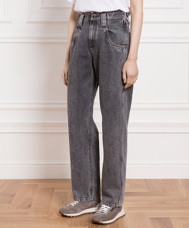 Brunello Cucinelli Серые джинсы с цепочкой мониль MA095P5805 изображение 3