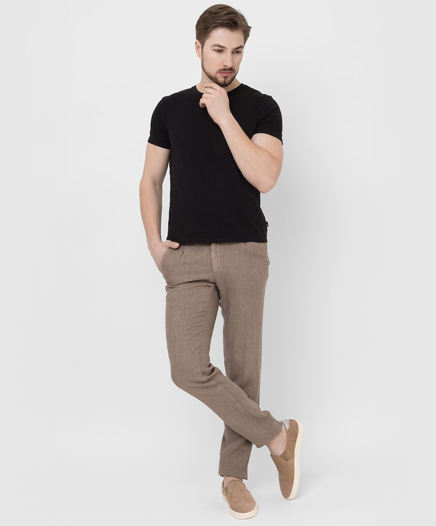 Enrico Mandelli Світло-коричневі льняні штани GYM0024562 зображення 2