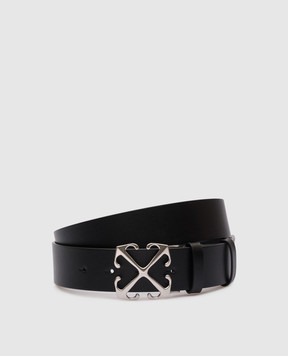 Off-White Black Arrows Logo Buckle Leather Belt XXL
