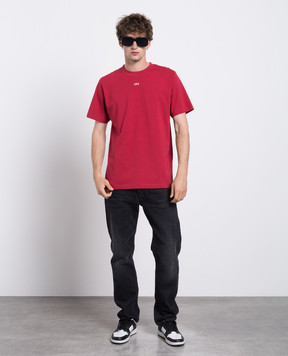 Off-White Бордова футболка з логотипом OMAA027F23JER002