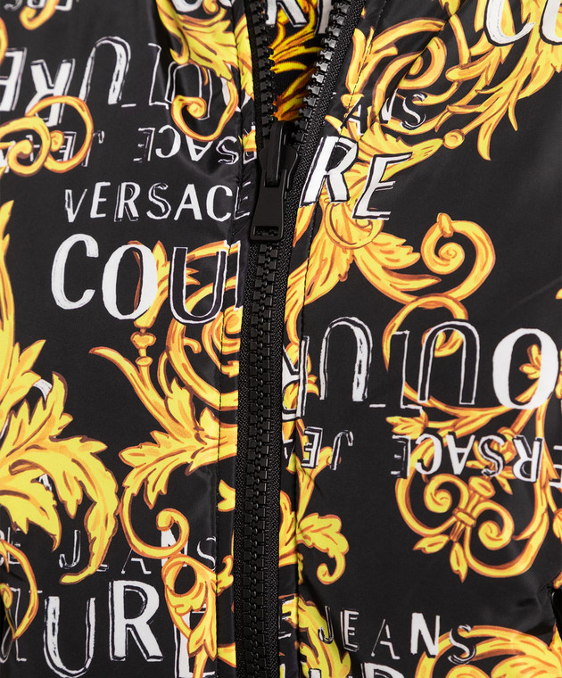 Versace Jeans Couture Чорний двосторонній бомбер з принтом Logo Couture 74HAS408CQS51 зображення 5